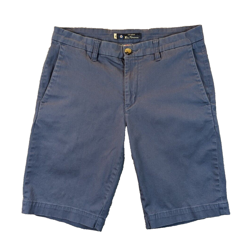 Ben Sherman Shorts Mens 30 Blue Chino Best Fit Flat Front Casual Cotton